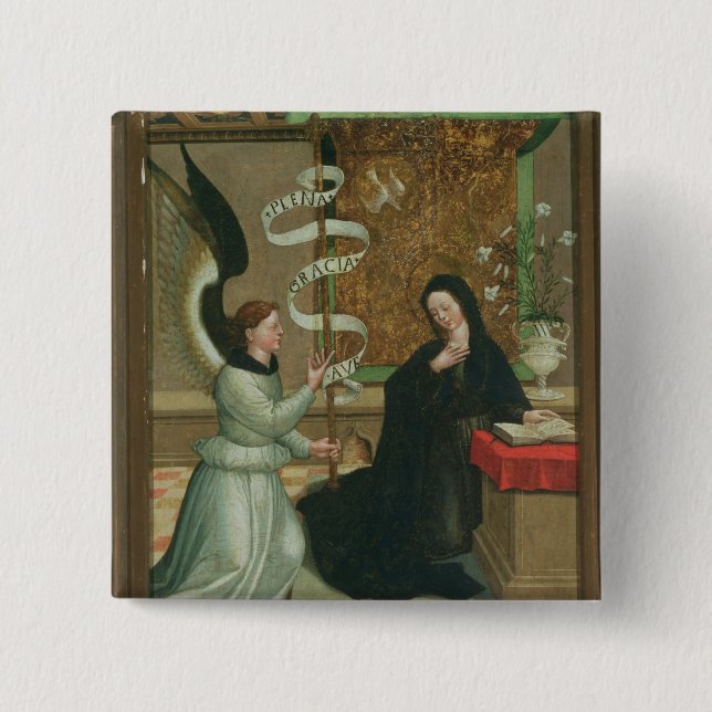 The Annunciation 2 Inch Square Button (Front)
