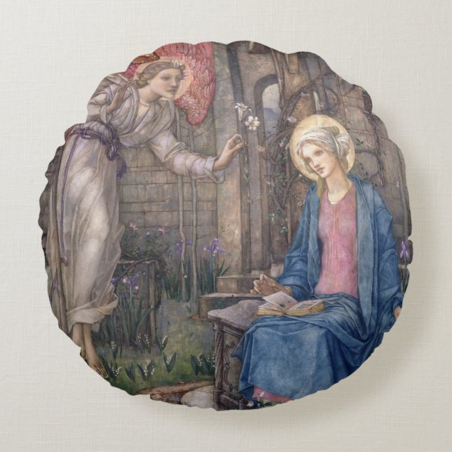 The Annunciation 2 Round Pillow (Front)