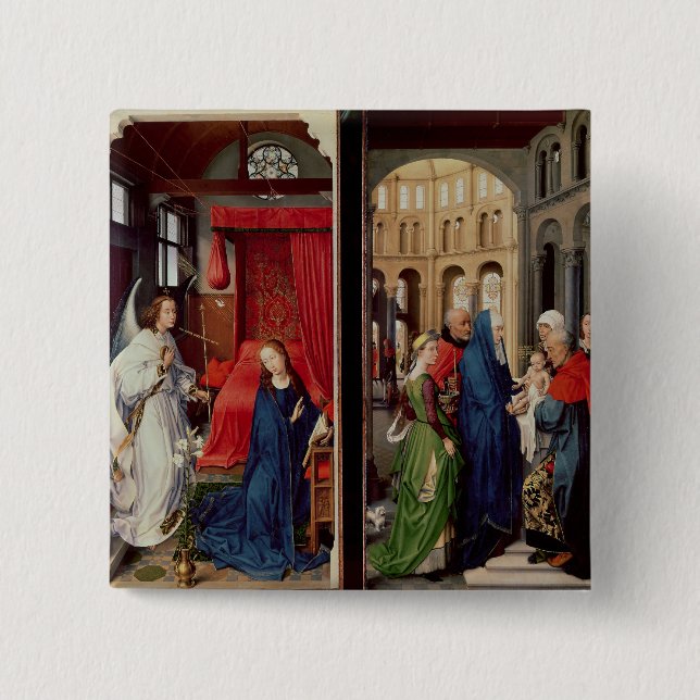 The Annunciation and the Presentation in Temple 2 Inch Square Button (Front)