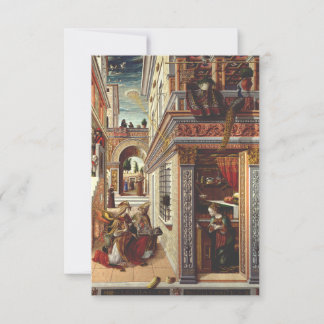 The Annunciation by Carlo Crivelli Holy Card
