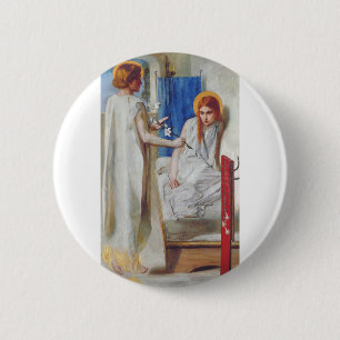The Annunciation by Dante Gabriel Rossetti 2 Inch Round Button