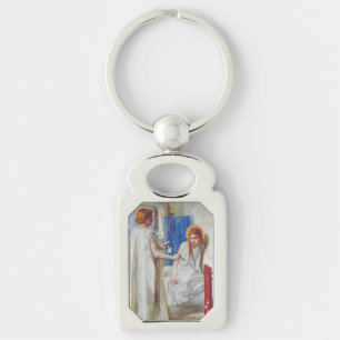 The Annunciation by Dante Gabriel Rossetti Keychain