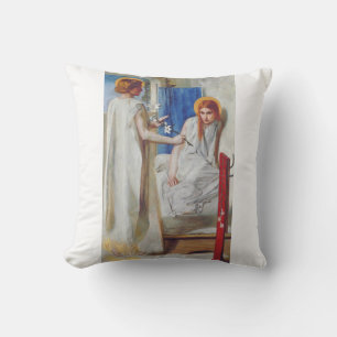 The Annunciation by Dante Gabriel Rossetti Throw Pillow