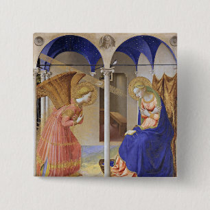 The Annunciation by Fra Angelico 2 Inch Square Button