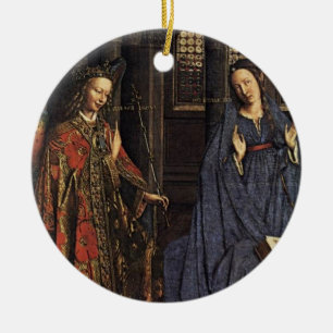 The Annunciation by Jan van Eyck Ceramic Ornament