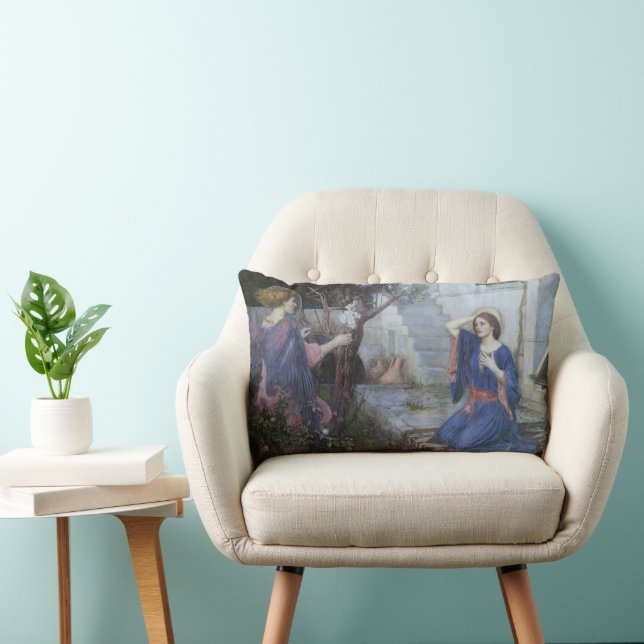 The Annunciation by John William Waterhouse Lumbar Pillow (Chair)