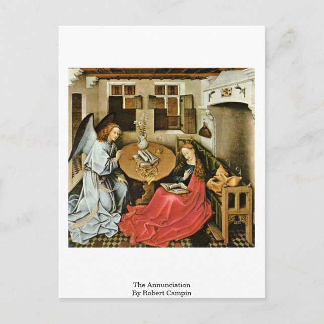 The Annunciation By Robert Campin Postcard (Front)