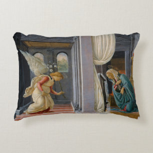 The Annunciation by Sandro Botticelli Decorative Pillow
