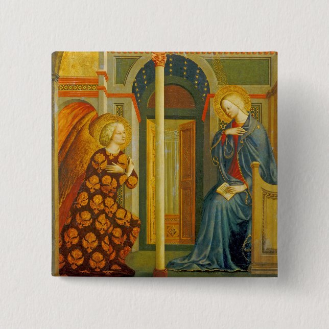 The Annunciation, c. 1423-24 2 Inch Square Button (Front)