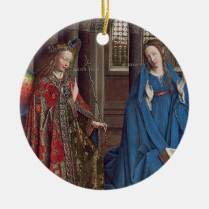 The Annunciation, c. 1434- 36 (oil on canvas) Ceramic Ornament