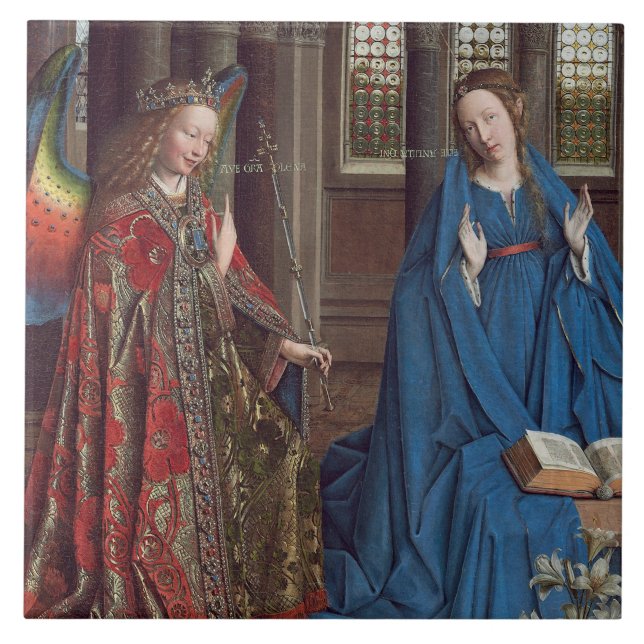 The Annunciation, c. 1434- 36 (oil on canvas) Tile (Front)