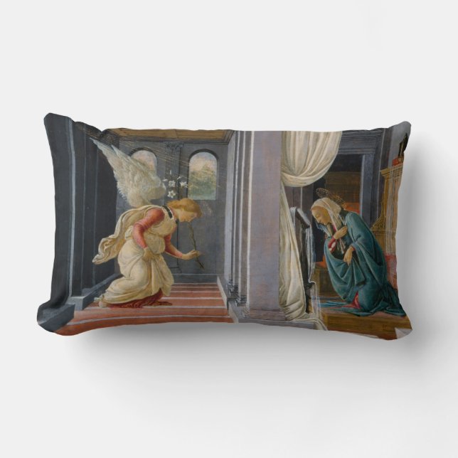 The Annunciation, circa 1485 Lumbar Pillow (Front)