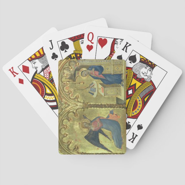 The Annunciation, detail from a polytych depicting Playing Cards (Back)