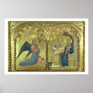 The Annunciation, detail from a polytych depicting Poster
