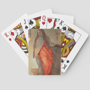 The Annunciation, detail of the Virgin, c.1527 (fr Playing Cards