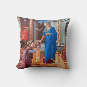 The Annunciation, Filippo Lippi, 1440 Throw Pillow