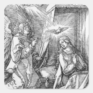 The Annunciation from the 'Small Passion' Square Sticker