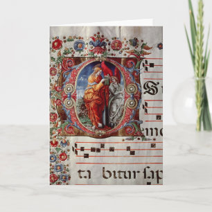 The Annunciation, historiated initial 'O' Note Card