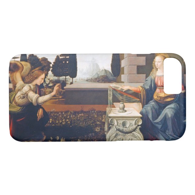 The Annunciation, Leonardo da Vinci, 1472–1473 Case-Mate iPhone Case (Back (Horizontal))