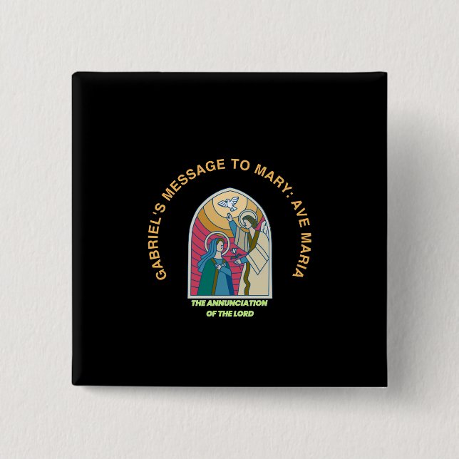 The Annunciation of the Lord 2 Inch Square Button (Front)