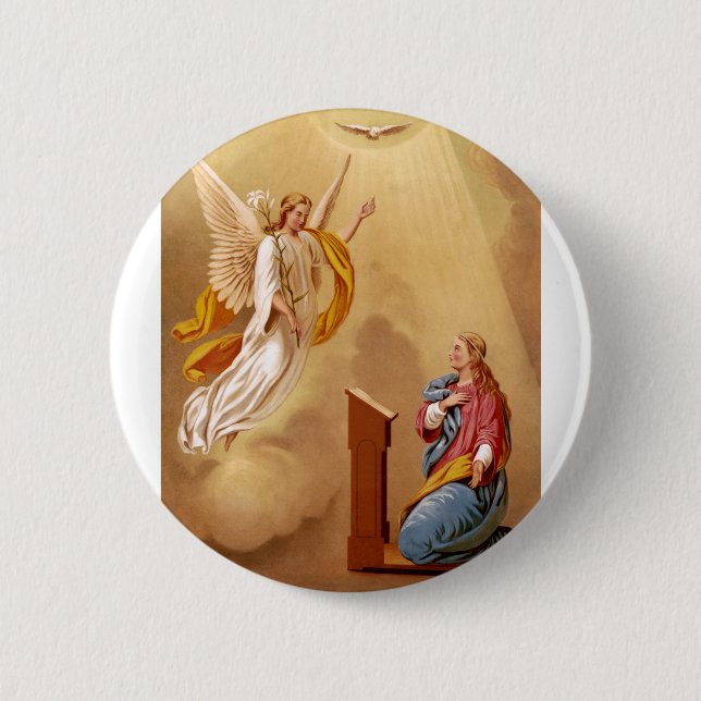 The Annunciation of Virgin Mary 2 Inch Round Button (Front)