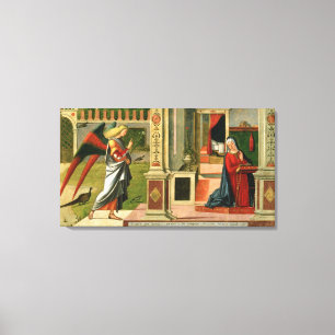 The Annunciation (oil on panel) (detail of 120955) Canvas Print