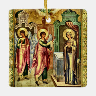 The Annunciation Orthodox Christian Icon Ceramic Ornament