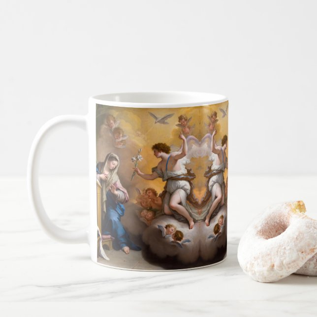 The Annunciation, Paolo de Matteis Coffee Mug (With Donut)