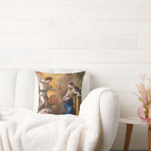 The Annunciation, Paolo de Matteis Throw Pillow