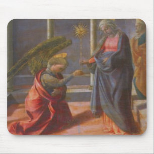 The Annunciation (predella of the Barbadori Altarp Mouse Pad