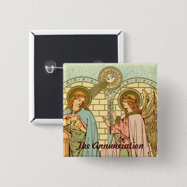 The Annunciation  (RLS 04) 2 Inch Square Button (Front & Back)