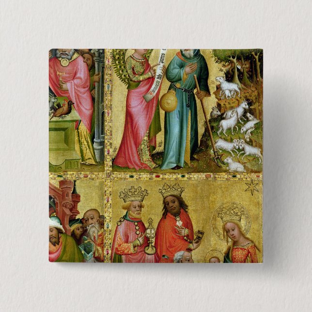 The Annunciation to St. Joachim 2 Inch Square Button (Front)
