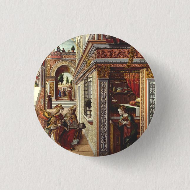 The Annunciation, with Saint Emidius 1 Inch Round Button (Front)
