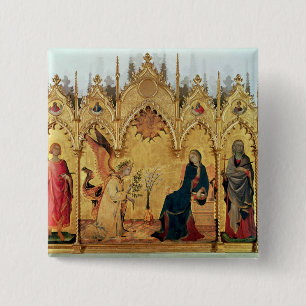 The Annunciation with St. Margaret and St. 2 Inch Square Button