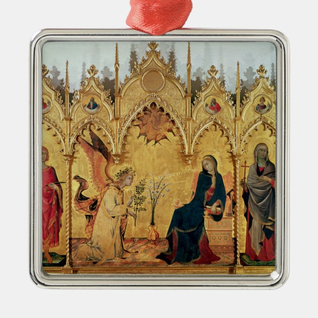 The Annunciation with St. Margaret and St. Metal Ornament (Front)
