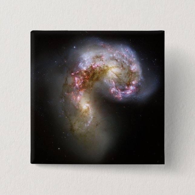 The Antennae galaxies 2 Inch Square Button (Front)