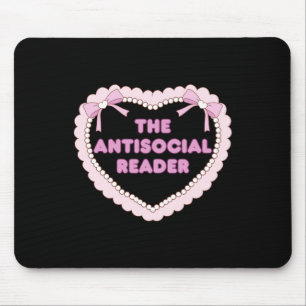 The Anti-social Reader Cute Bookish Aesthetic Stic Mouse Pad
