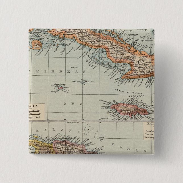 The Antilles 2 Inch Square Button (Front)