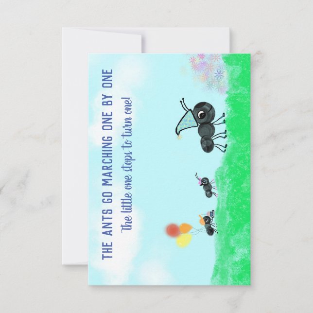 The Ants Go Marching One by One Invitation (Front)