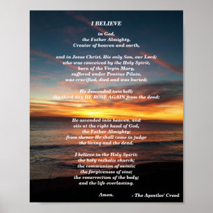 The Apostles' Creed Christian Statement of Faith Poster