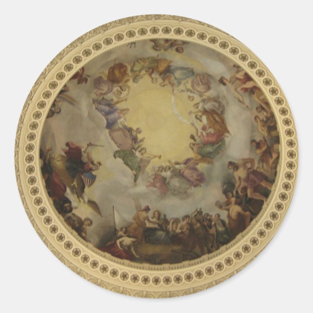 The Apotheosis of Washington Capitol Rotunda Classic Round Sticker (Front)