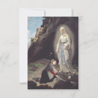 The Apparition at Lourdes Grotto of Hope Holy Card