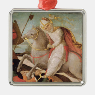 The Apparition of St. Ambrose Metal Ornament