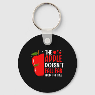 The Apple Doesn't Fall Far From The Tree Apple Pic Keychain