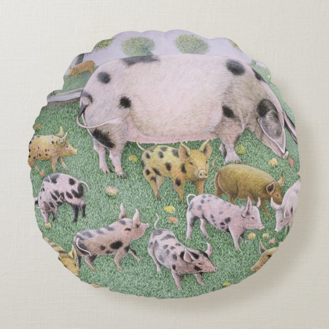 The Apple Feast Round Pillow (Front)
