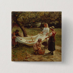 The Apple Gatherers, 1880 2 Inch Square Button
