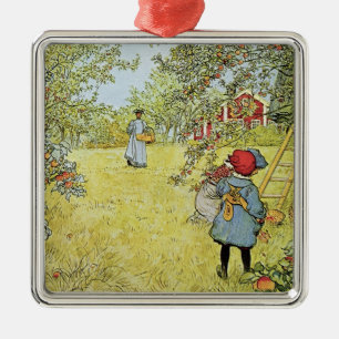 The Apple Harvest Metal Ornament