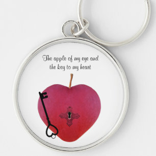 The apple of my eye and the key to my heart keychain
