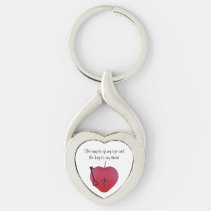 The apple of my eye and the key to my heart keychain