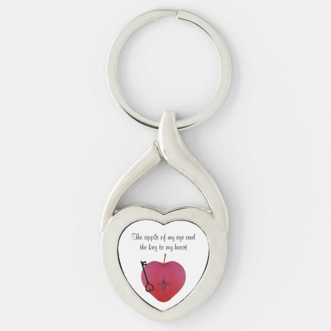The apple of my eye and the key to my heart keychain (Front)